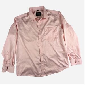 Flex Men's Luxury Collection Pink Button Down Shirt Designed in Italy Size Large